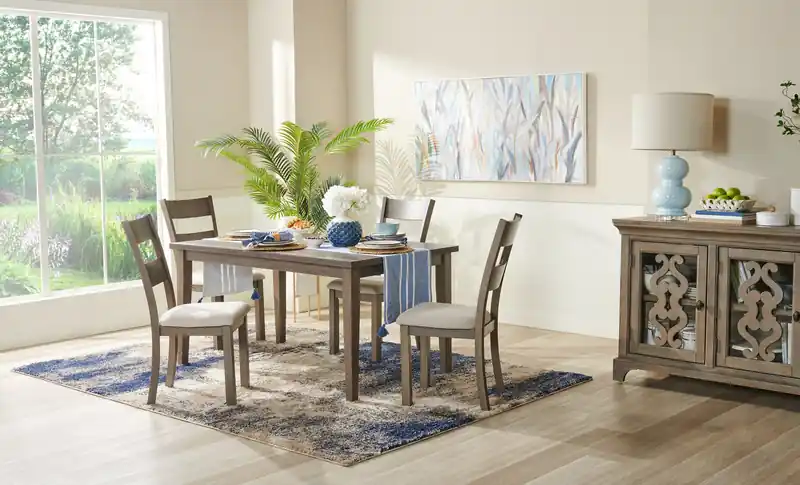 Dining Chair with Polyester Fabric, Ladder-Back