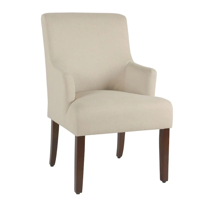 Stain Resistant Cream Fabric Accent Chair