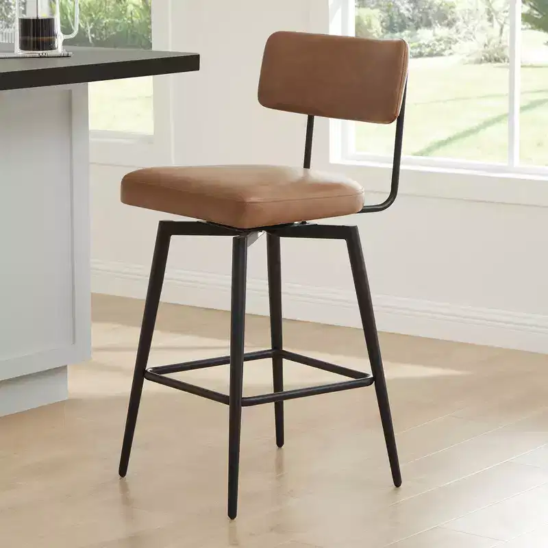 Swivel Counter Height Bar Stool Chairs with Metal Frame Set of 2