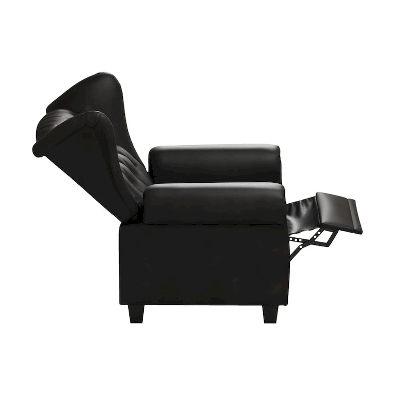 Black Adjustable Tufted Arm Chair with Sturdy Legs