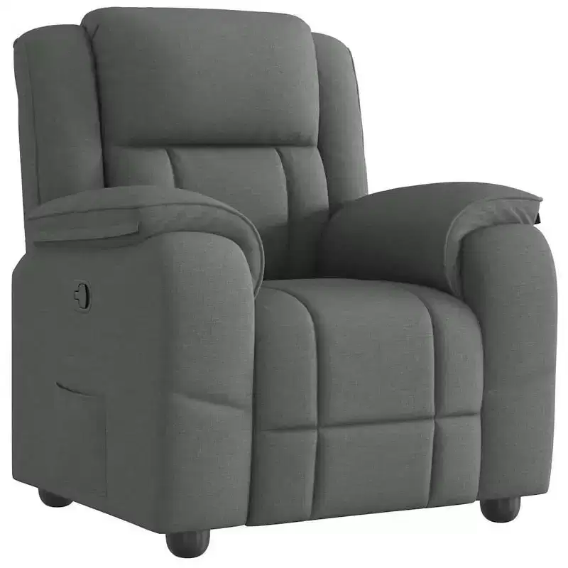 vidaXL Recliner Chair Dark Grey Polyester, Metal, Plywood, Foam, PP Fiber