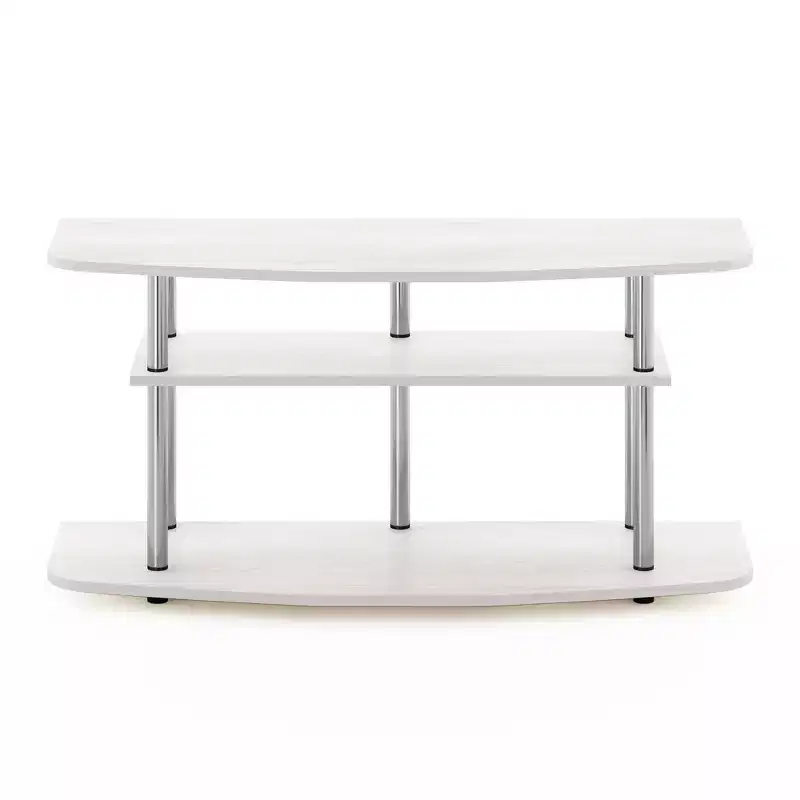 Furinno 3-Tier No Tools TV Stand Entertainment Center Hold up to 46 TV White Oak