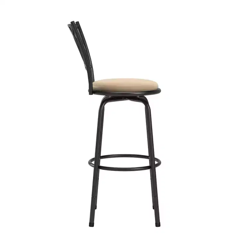 Venetta Scroll Back Bar Stool - Set of 3 - Black - iNSPIRE Q