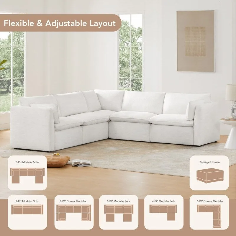 Cypress V-shape Sectional Couches Modular Sofa