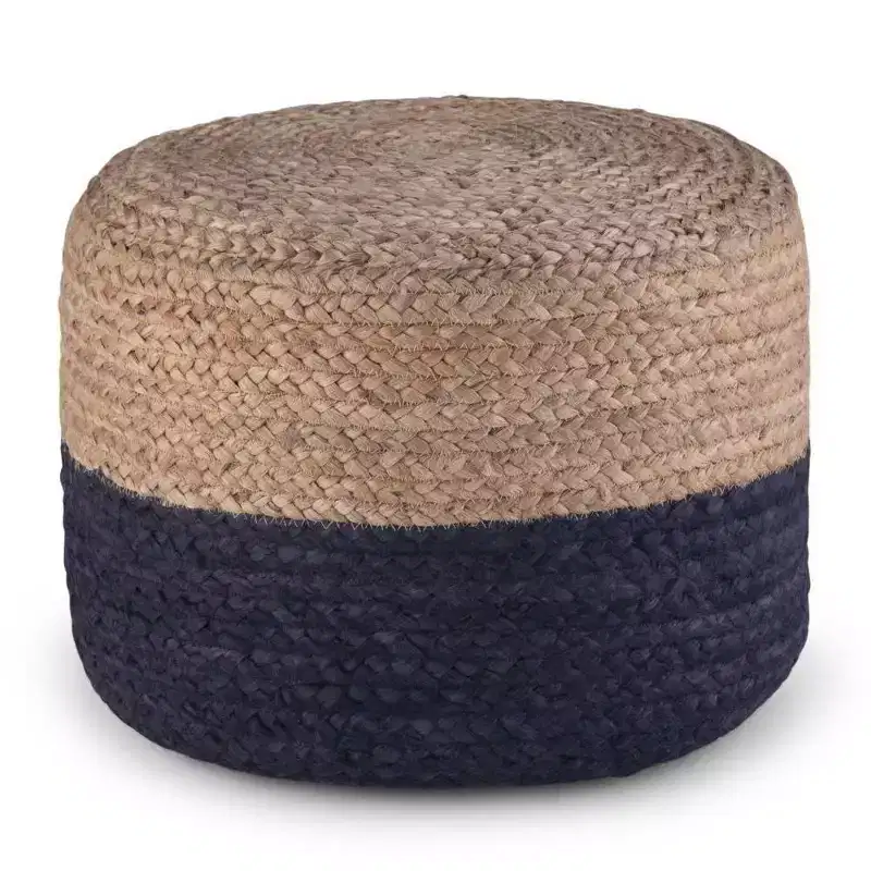 Contemporary Round Pouf Pink/Natural
