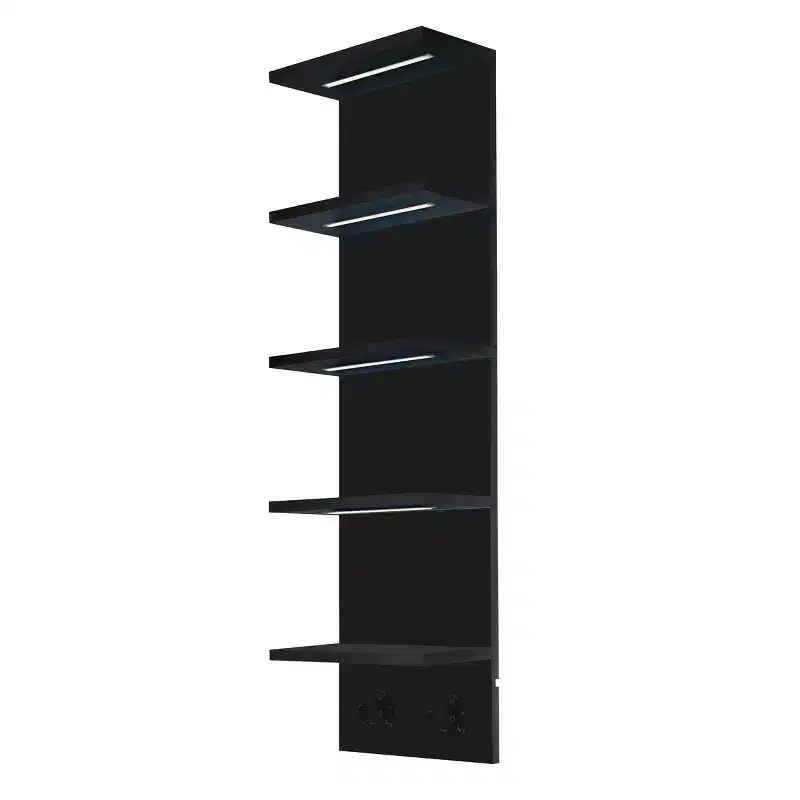 5 Tier Wall Mounted Floating Shelf Unit with LED Lights