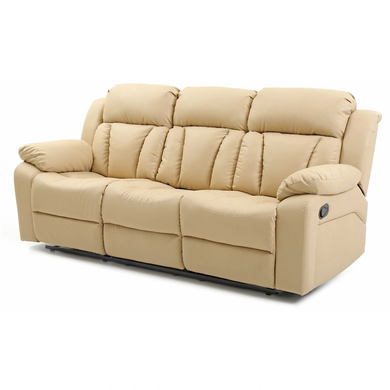 Daria 85 in. W Flared Arm Faux Leather Straight Reclining Sofa - 37L x 85W x 41H