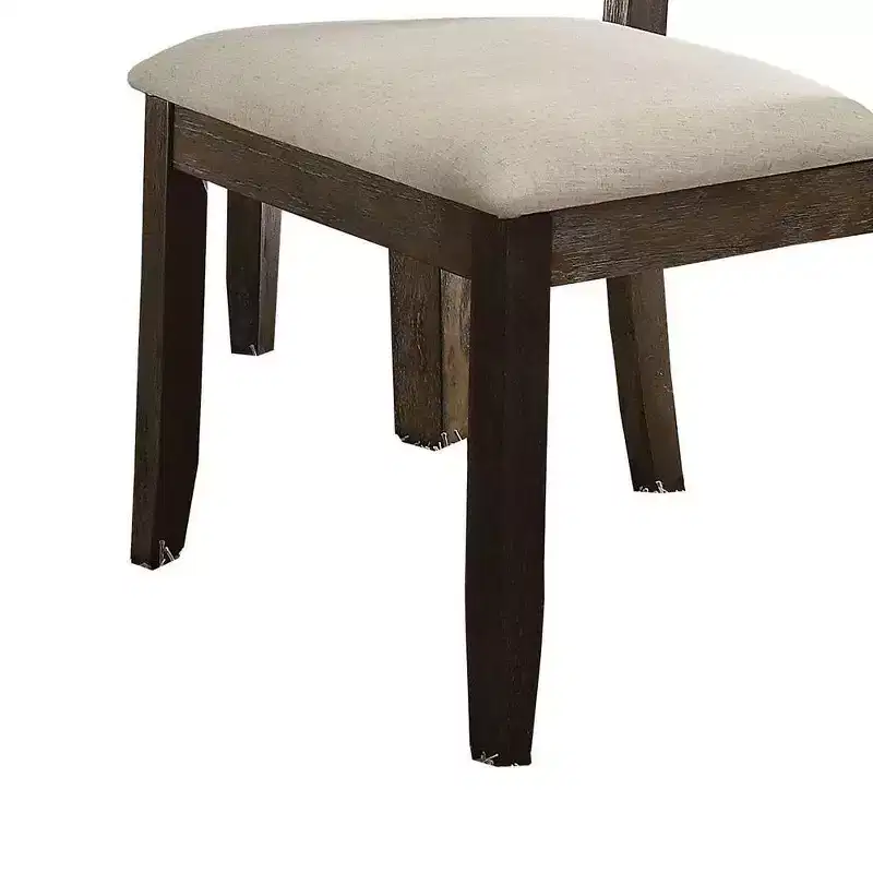 Beige Linen X-Back Armless Dining Chair, Set of 2