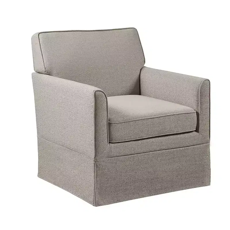 Slipcover Accent Armchair – Track Arm, Skirted Base, Removable Cushion