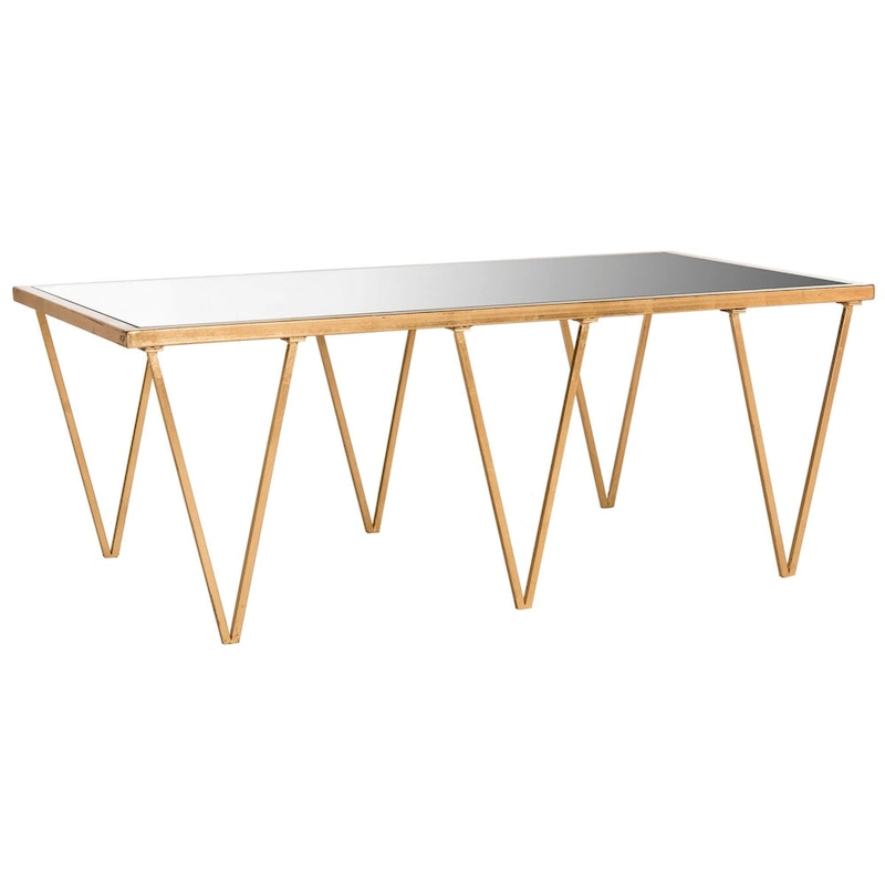 SAFAVIEH Armida Antique Gold Leaf Coffee Table - 48 x 18.3 x 27 - 48Wx18Dx27H