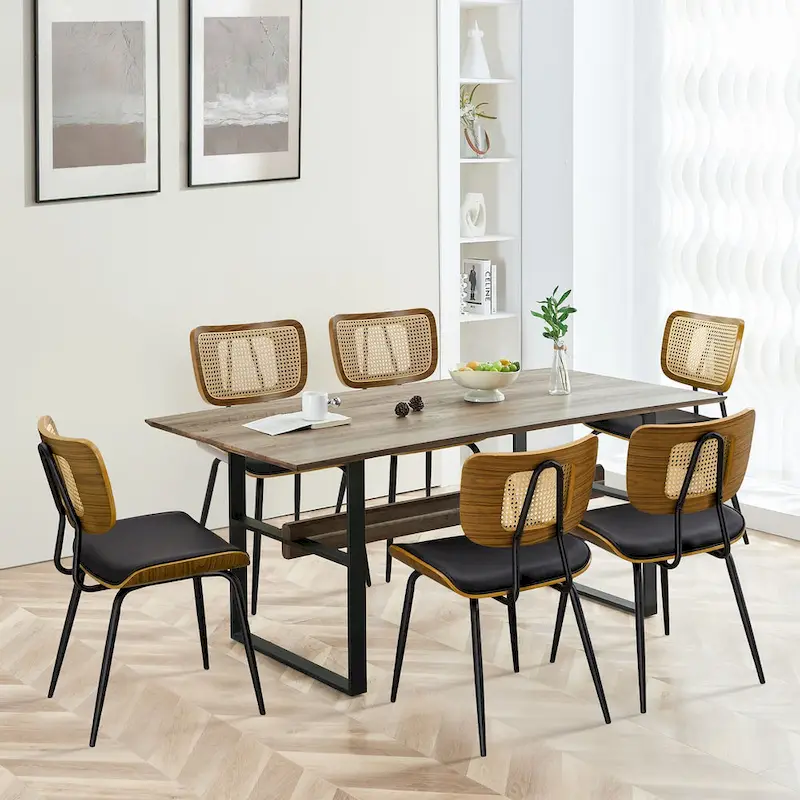 Faux Leather Upholstered Dining Chairs Set of 2/4 - 33.5 H x 17.5 W x 23 D