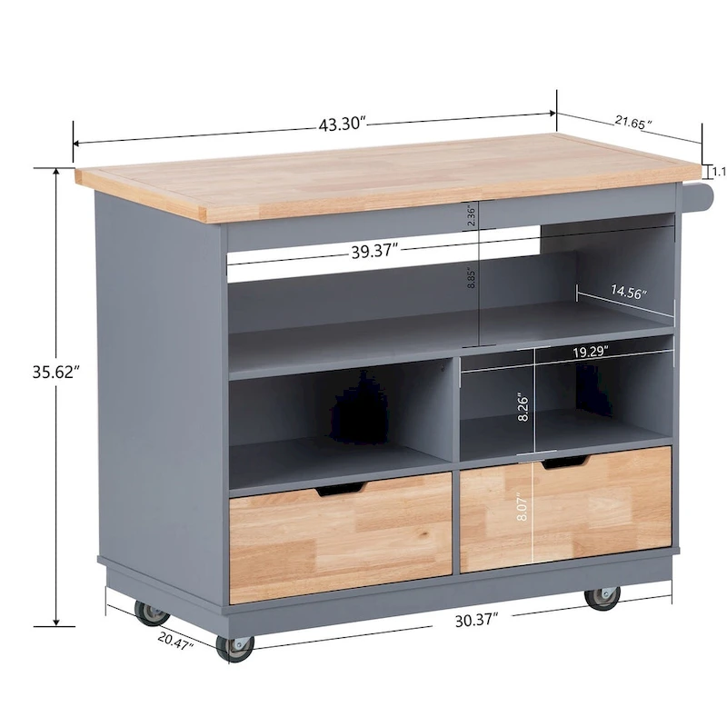 Two-sided Kitchen island Cart