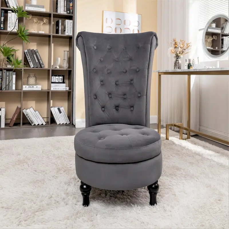 Gosser 20 Wide Velvet High Back Vanity Chair