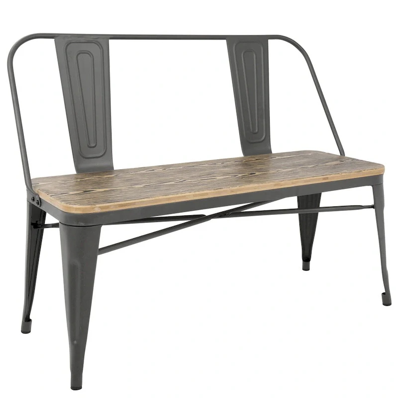 Industrial Metal and Wood Dining & Entryway Bench