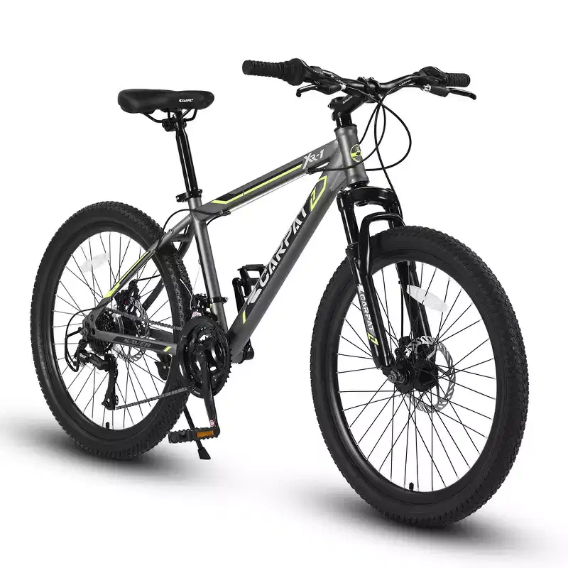 Zeus & Ruta 24 Mountain Bike with 21-Speed Gears, Dual Disc Brakes, Durable Steel Frame Bicycle for Boys and Girls