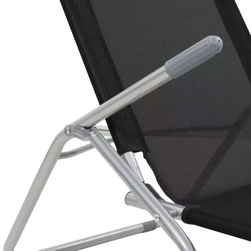 vidaXL Sun Lounger Set of 2 Powder-coated steel, Textilene Standard