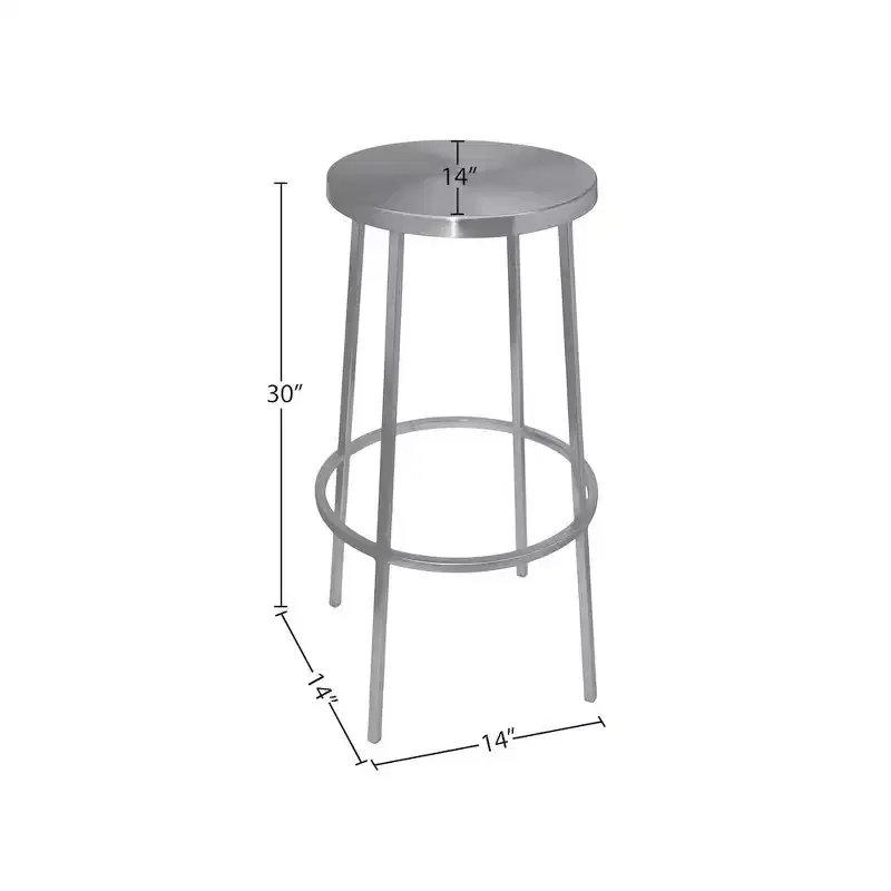 Silver Iron Bar Stool