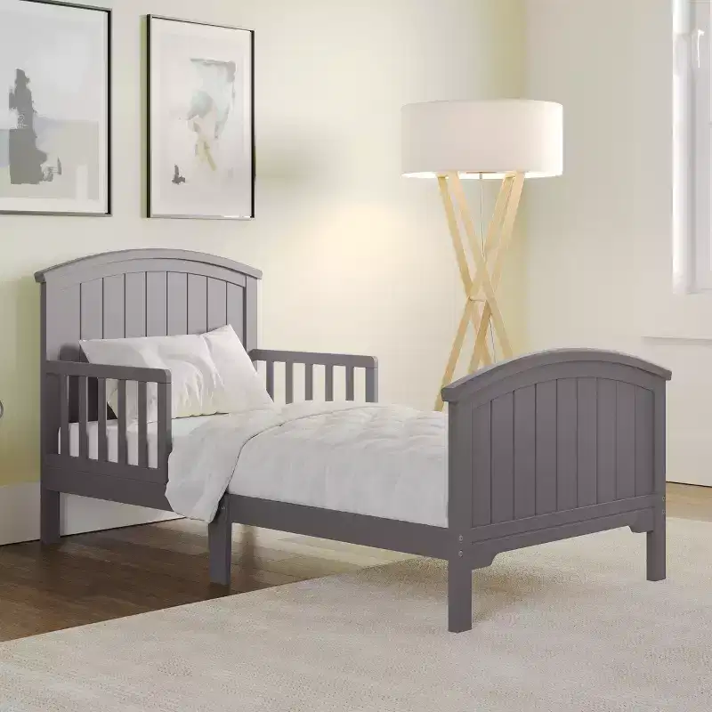 Child Craft Hampton Arch Top Toddler Bed for Kids with Guard Rails, Low to Ground Design, Made of Pinewood, Clean Lines Match Any Dcor
