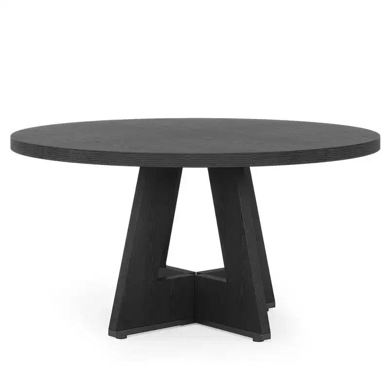 MAYEERTY Farmhouse Style Round Dining Table, 47 Retro Home Kitchen Table