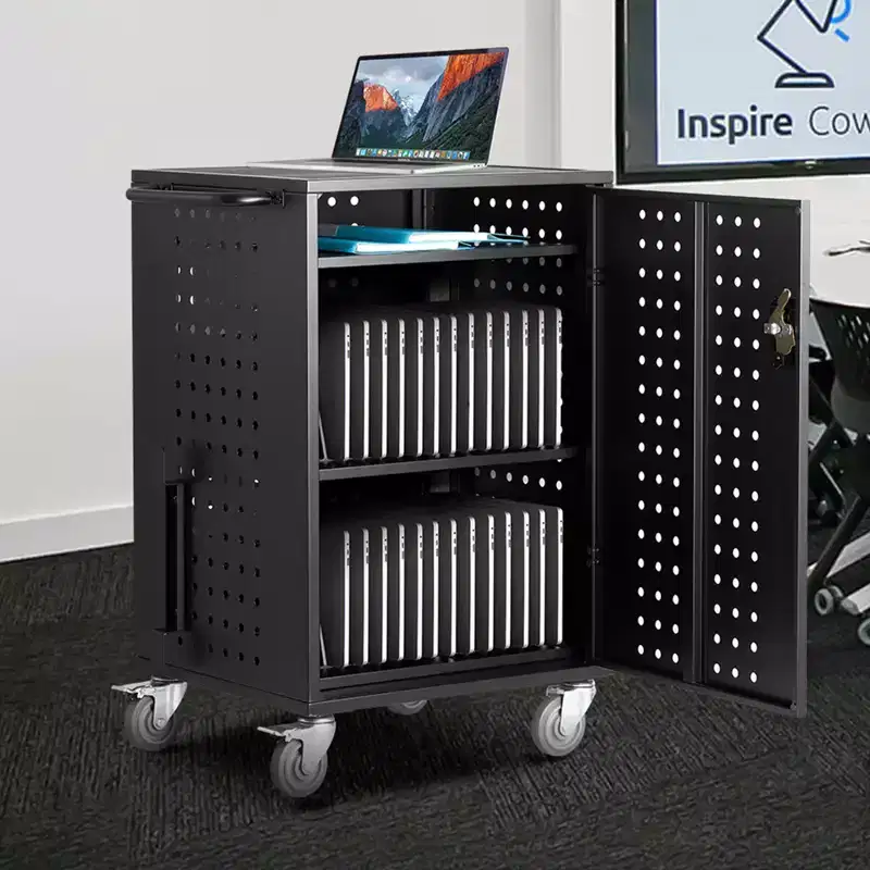 32-Device Mobile Charging Cart Station for Schools, Offices & Classrooms