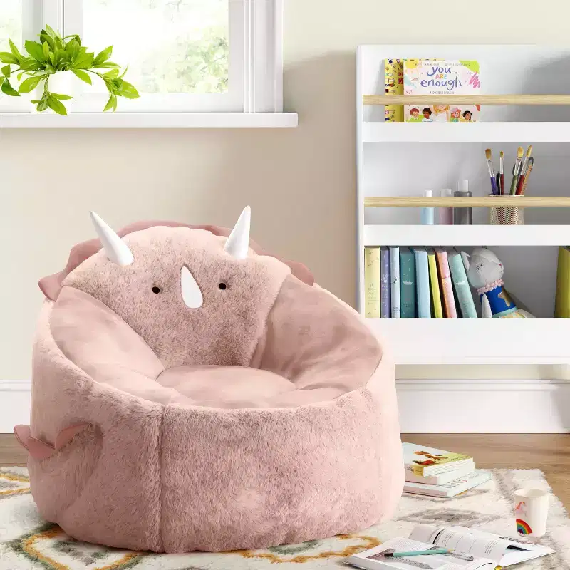 Dino Kids' Bean Bag Chair, Pink