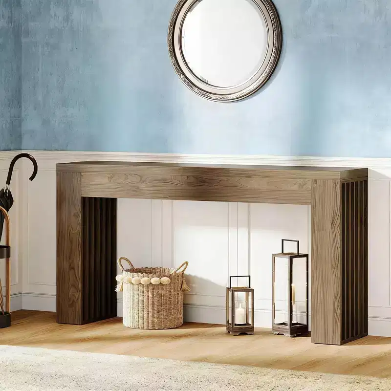 Console Table, Wooden Sofa Table Behind The Couch Hallway Table