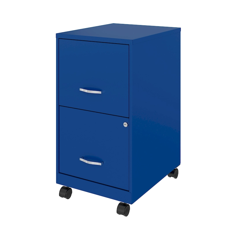 Space Solutions 18 2 Drawer Smart Vertical File Cabinet, Classic Blue
