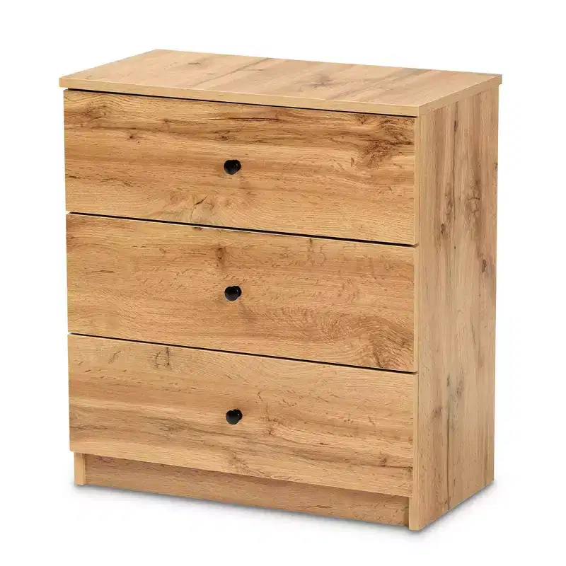 Decon Wood 3 Drawer Storage Chest Oak Brown -: Elegant Universal Storage Solution