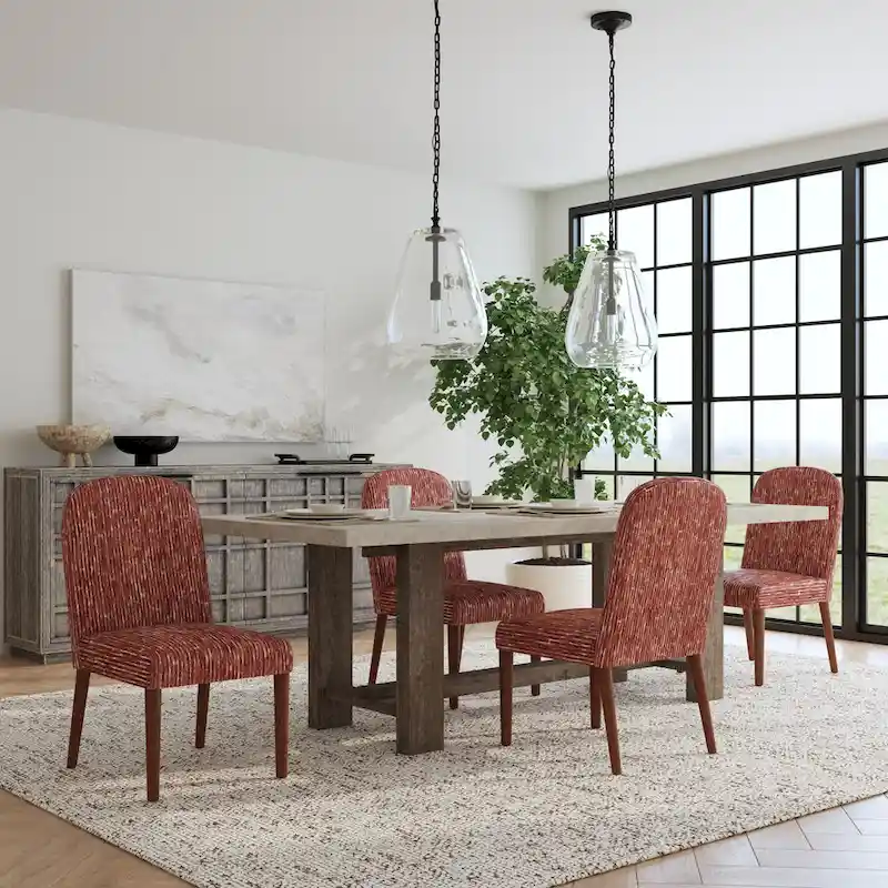 HomePop Rounded back Upholstered Dining chair-Single Pack