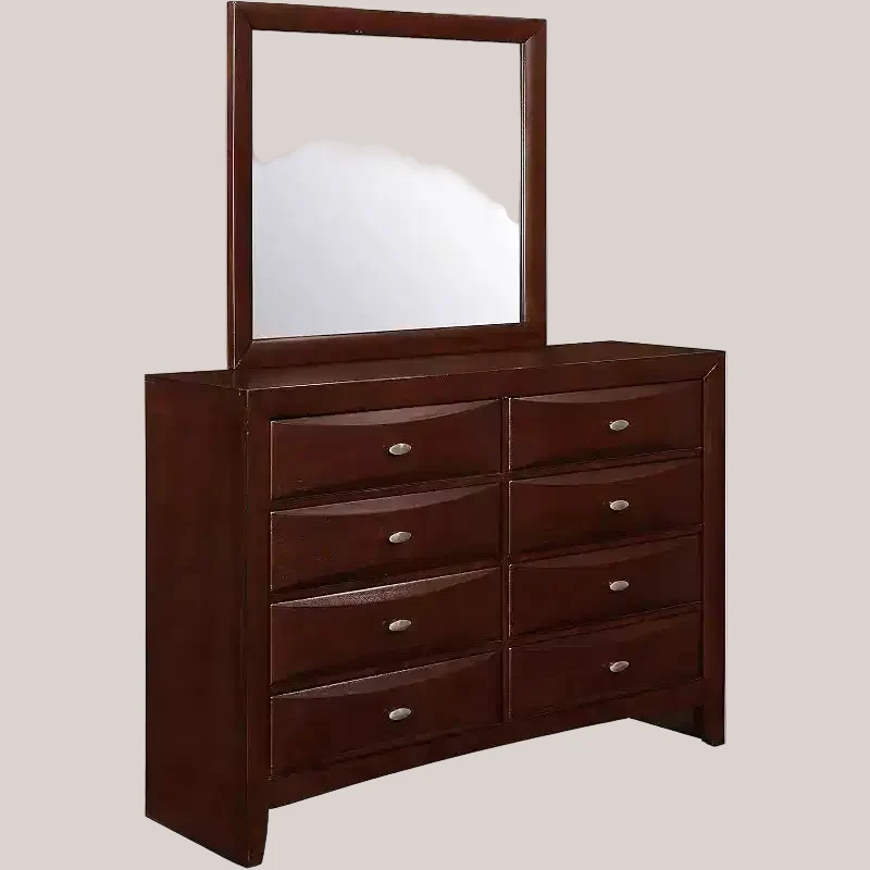 Black Mirror with Sleek Wood Frame, Large Modern Mirror for Bedroom Dresser or Wall Display