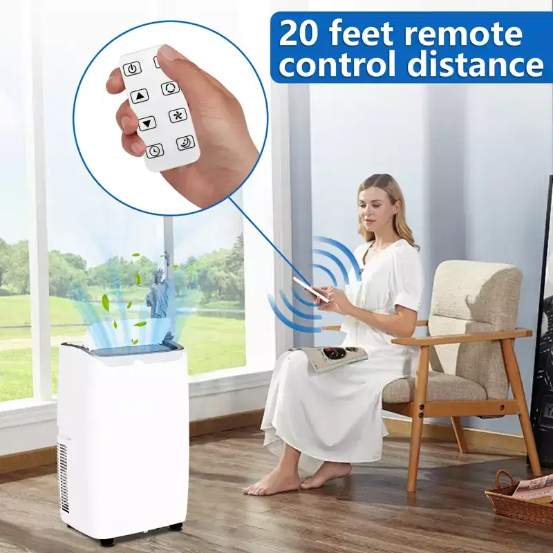 Powerful 12,000 BTU Portable AC Unit - 3-in-1 Cooling for 550 Sq.Ft. Rooms with Dehumidifier, Fan & Quiet Sleep Mode. Full Control 24H Timer & Remote