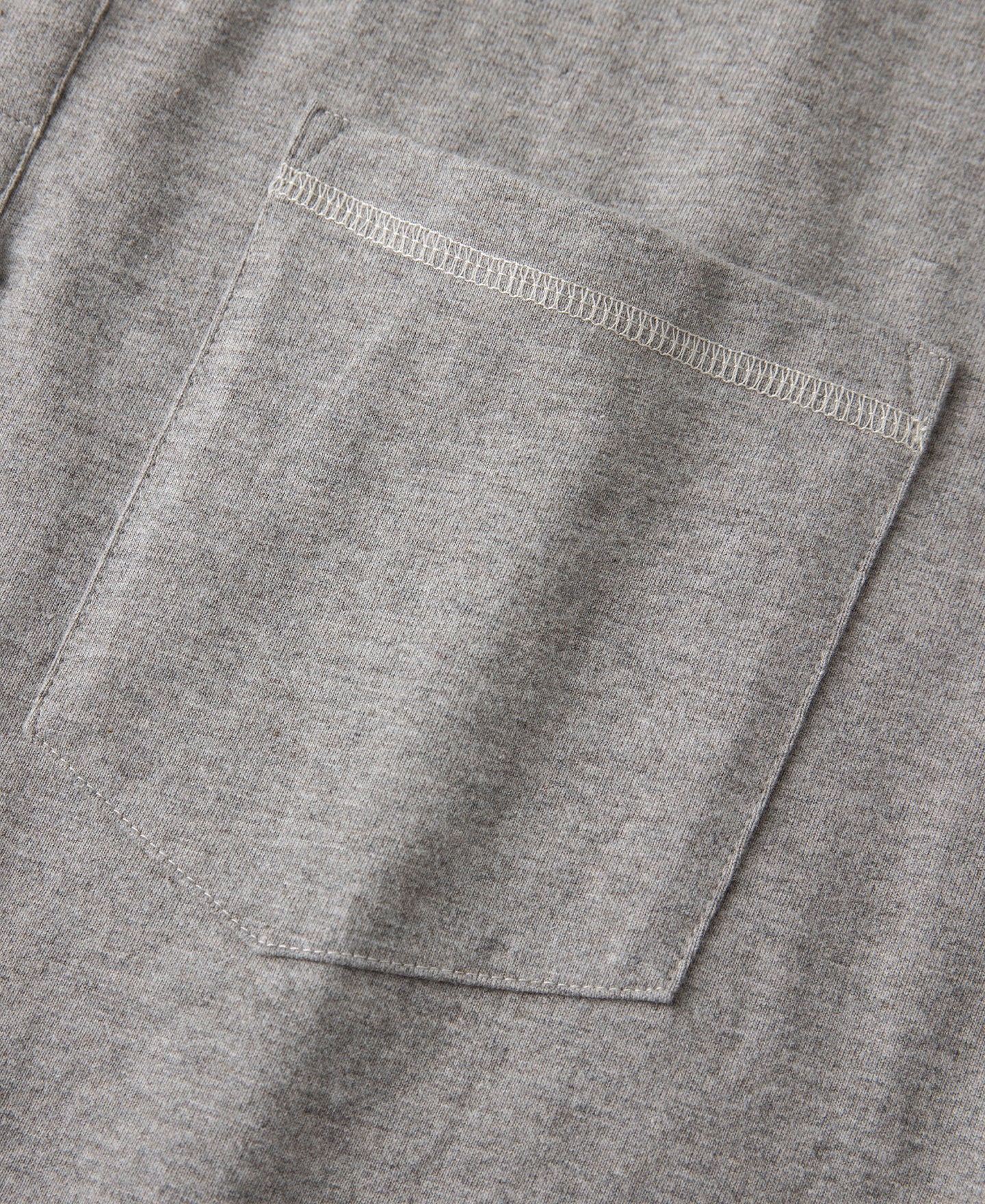 1940s Slub Cotton Henley Pocket T-Shirt - Gray