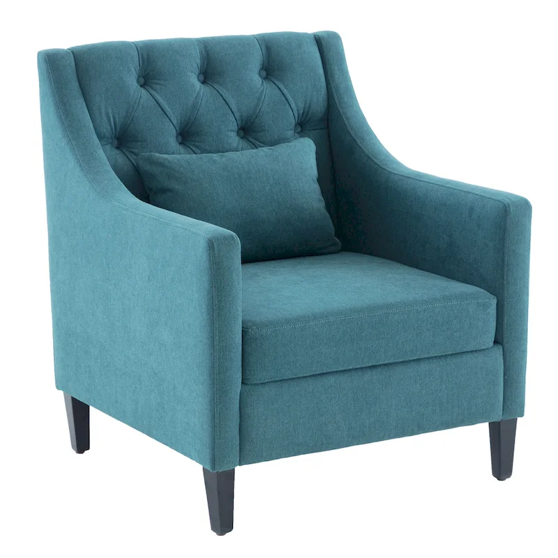 Living Room Chairs, Accent Armchair with lumbar pillow, Elegant Bedroom Reading Chair, Mid-Century Upholstered Sofa Chair