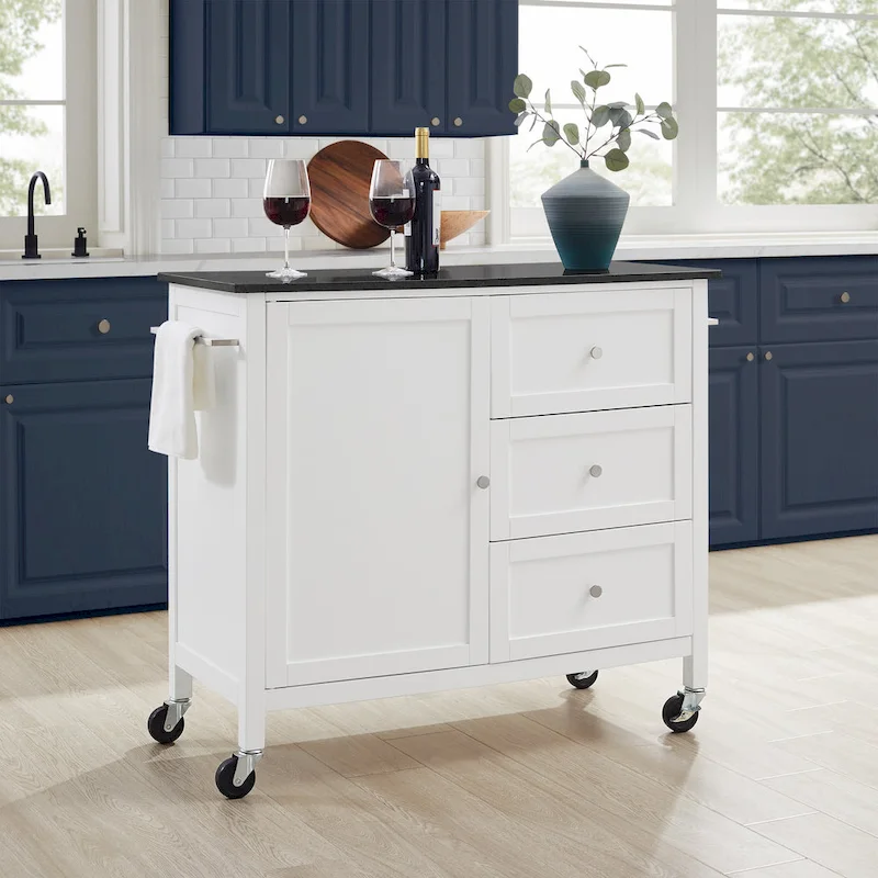 Granite Top Kitchen Island/Cart - 18.13d x 42.13w x 37.5h