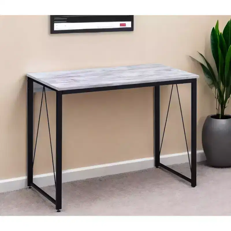 35 Antiqued White and Black Writing Desk
