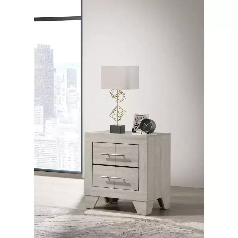 Coaster,Trenton 2-drawer Nightstand Bedside Table Rustic Cream