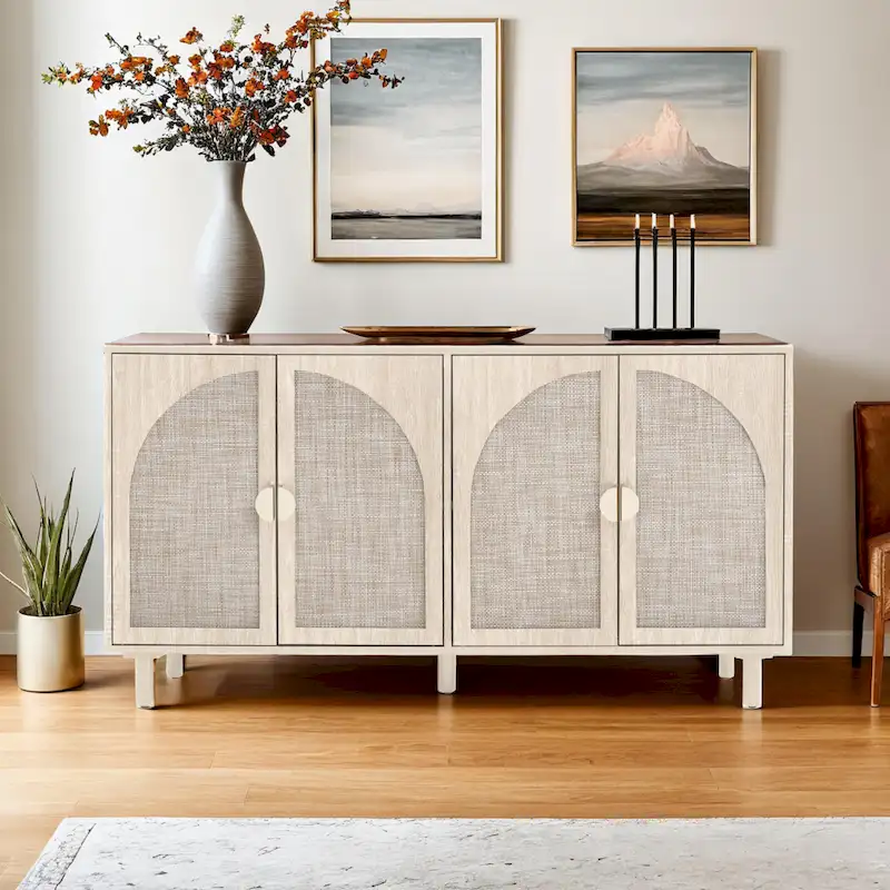4 Door Cabinet, Suitable for Bedroom, Living Room, Study
