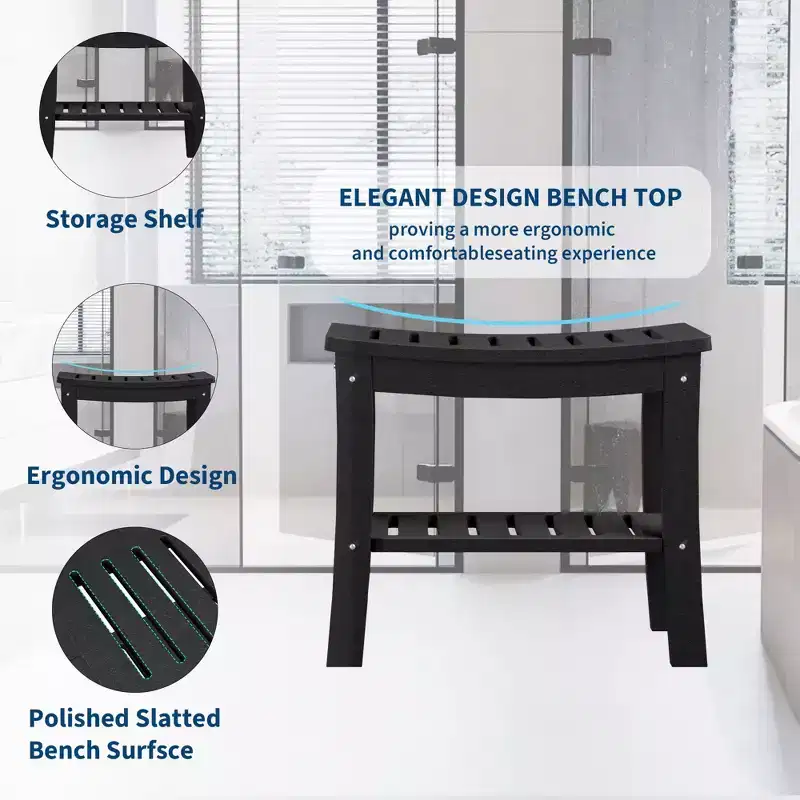 Showers Bench with Storage Shelf for Inside Shower, Waterproof Showers Stool/Chair for Bathroom