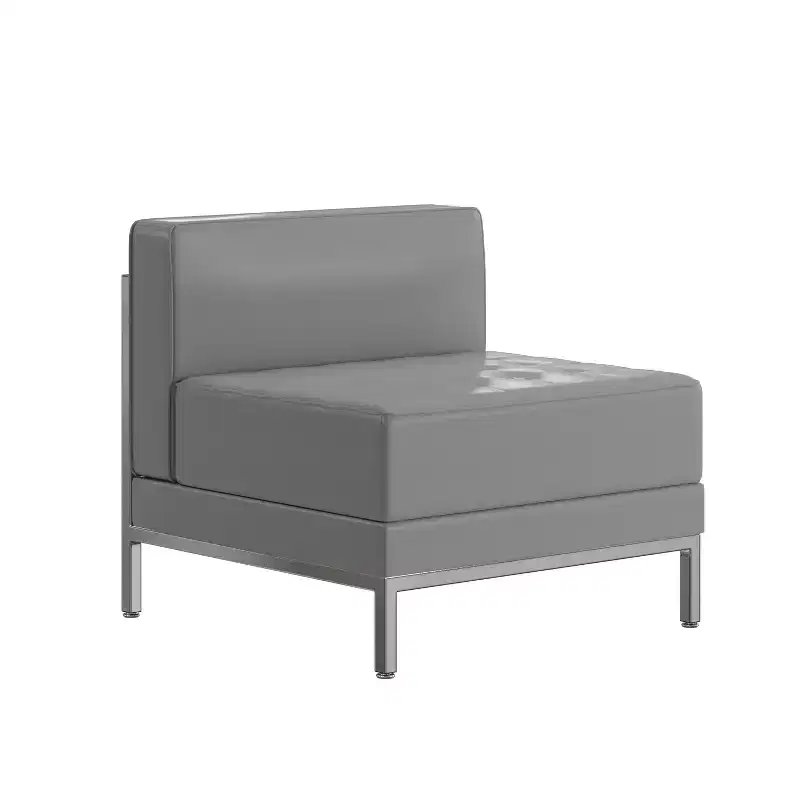 Emma and Oliver Contemporary Leather Reception Modular Middle Chair