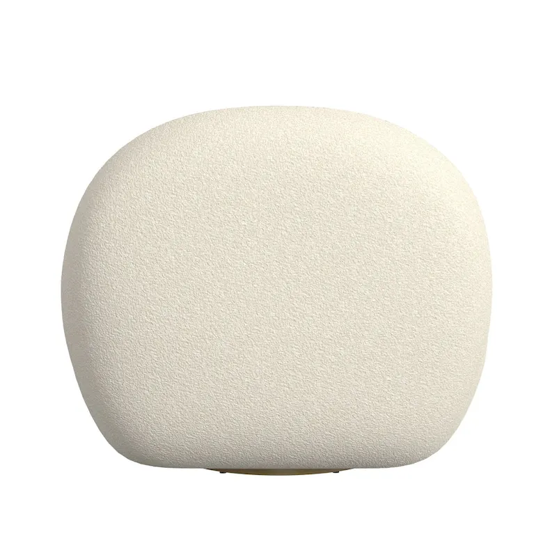 HomePop Armless Cloud Swivel Chair- White Sherpa