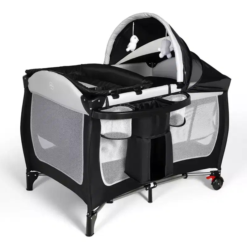 TODECARE 4 in 1 Baby Bassinet, Portable Pack and Play, Convertible Bedside Crib Sleeper, Diaper Changer, Storage Basket & Travel Bag