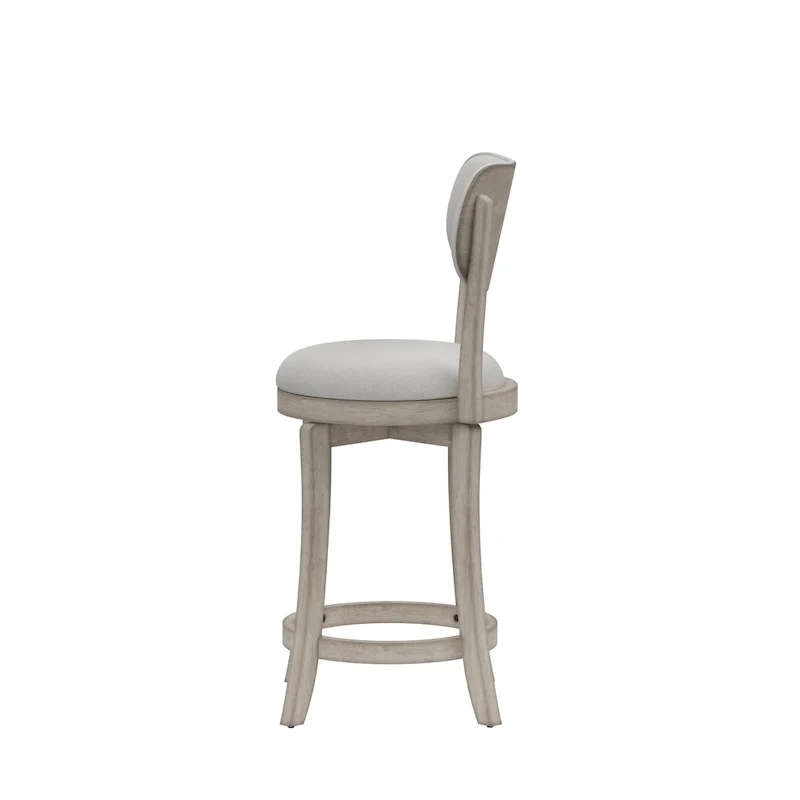 Wood Upholstered Swivel Counter Stool - 38.25H x 20W x 17.5D; Seat Height: 25.5H