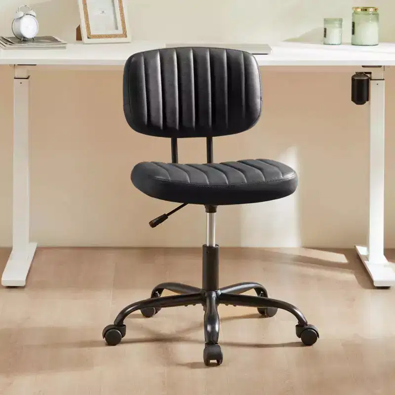 Ergonomic Armless Chair: 360 Swivel, Rolling, Adjustable Height for Computer Tasks