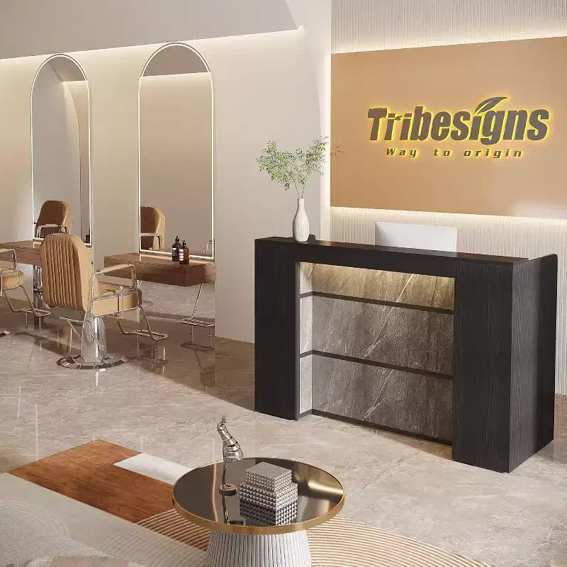 Lantine 63 Inches LED Lights Reception Desk
