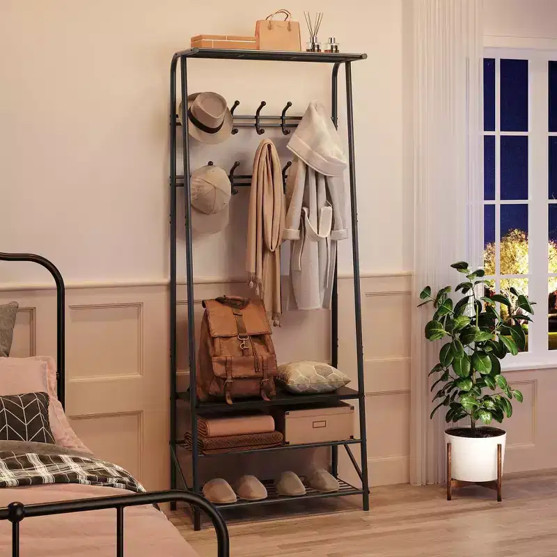 Coat Rack Shoe Bench with 5 /6 /10 Hooks