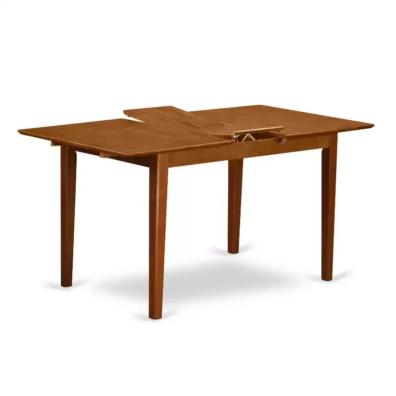 Dinette Set with Chairs - Kitchen Table Set, Small Dining Table with Leaf, Saddle Brown Finish