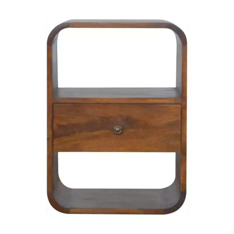 HomeRoots 22 Brown Solid Wood One Drawer Nightstand