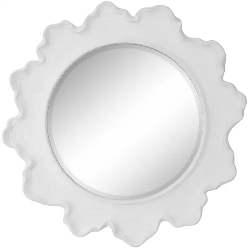Uttermost Sea Coral Matte White 33 3/4 Round Wall Mirror