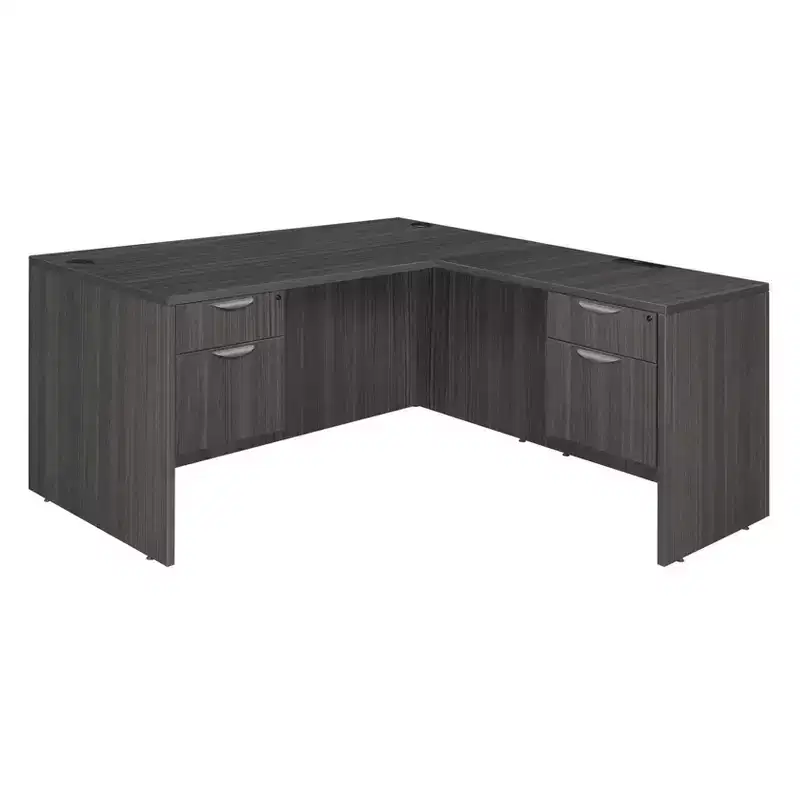 60x65 Legacy L Desk with Double Pedestal Drawer Unit - Regency