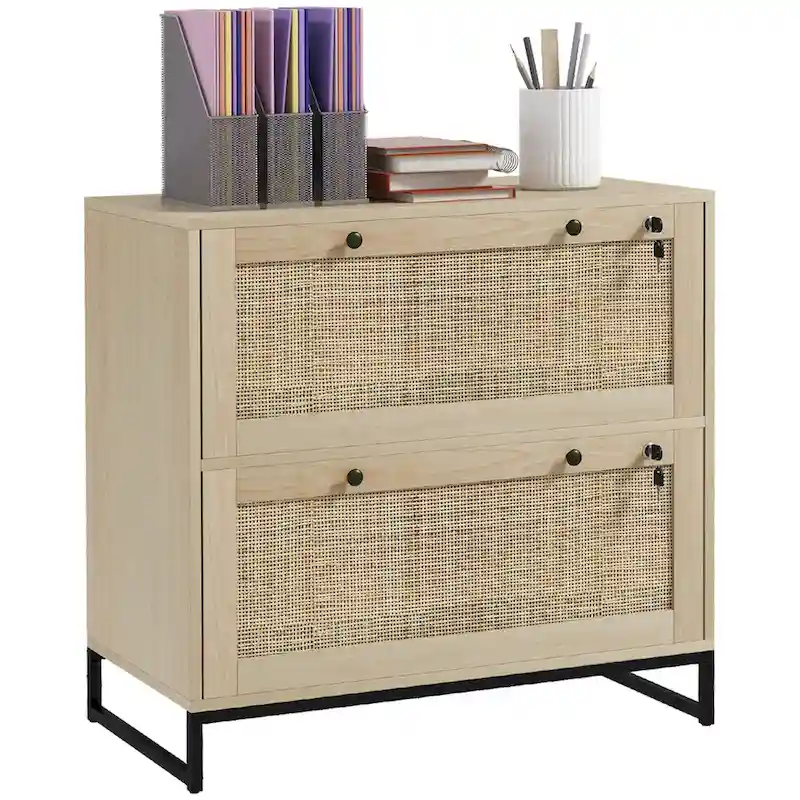 2 Drawer File Cabinet with Lock, Vertical Filing Cabinet with Keys